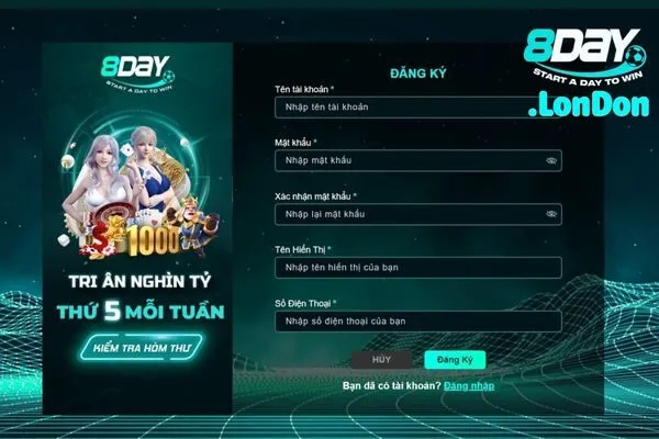 Cách đăng ký chơi đá gà 8day